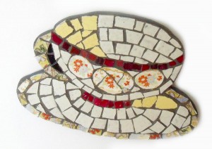 mosaic yellow teacup        